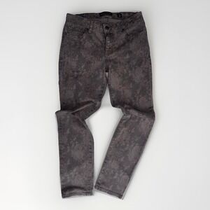 Lucky Brand Floral Print Skinny Jeans Women's Size 4/27 Gray Wash Pattern Denim